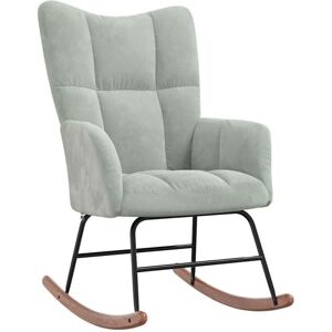 Rocking Chair Light Grey Velvet Vidaxl Rocking Chair Light Grey Velvet Vidaxl