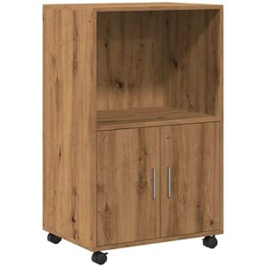 Vidaxl - Rolling Cabinet Artisian Oak 55x40x91 cm Engineered Wood Vidaxl - Rolling Cabinet Artisian Oak 55x40x91 cm Engineered Wood
