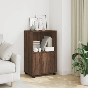 Vidaxl - Rolling Cabinet Brown Oak 55x40x91 cm Engineered Wood Vidaxl - Rolling Cabinet Brown Oak 55x40x91 cm Engineered Wood