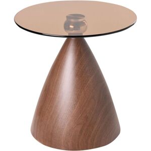 BELIANI Side Table CORELLA Tempered Glass Brown BELIANI Side Table CORELLA Tempered Glass Brown