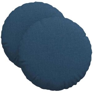 Seat Cushions 2 pcs Blue Ø40 x 13 cm Fabric vidaXL Seat Cushions 2 pcs Blue Ø40 x 13 cm Fabric vidaXL