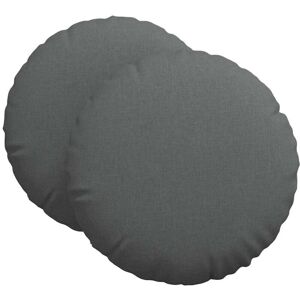 Seat Cushions 2 pcs Dark Grey Ø80 x 29 cm Fabric vidaXL Seat Cushions 2 pcs Dark Grey Ø80 x 29 cm Fabric vidaXL