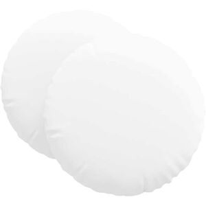 Seat Cushions 2 pcs White Ø60 x 21 cm Fabric vidaXL Seat Cushions 2 pcs White Ø60 x 21 cm Fabric vidaXL
