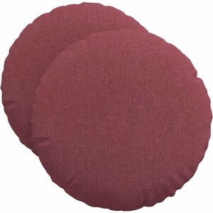 Seat Cushions 2 pcs Wine Red Ø50 x 19 cm Fabric vidaXL Seat Cushions 2 pcs Wine Red Ø50 x 19 cm Fabric vidaXL