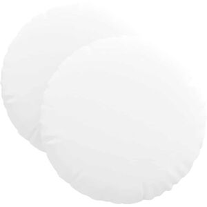 Seat Cushions 2 pcs White Ø40 x 13 cm Fabric vidaXL Seat Cushions 2 pcs White Ø40 x 13 cm Fabric vidaXL
