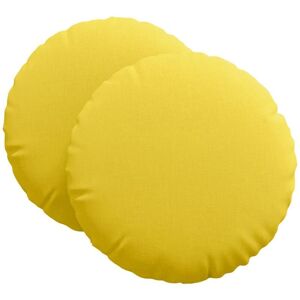 Seat Cushions 2 pcs Light Yellow Ø80 x 29 cm Fabric vidaXL Seat Cushions 2 pcs Light Yellow Ø80 x 29 cm Fabric vidaXL