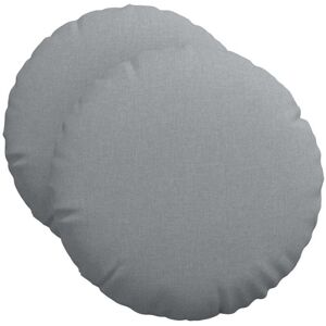Seat Cushions 2 pcs Light Grey Ø50 x 19 cm Fabric vidaXL Seat Cushions 2 pcs Light Grey Ø50 x 19 cm Fabric vidaXL