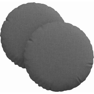 Seat Cushions 2 pcs Dark Grey Ø30 x 13 cm Fabric vidaXL Seat Cushions 2 pcs Dark Grey Ø30 x 13 cm Fabric vidaXL