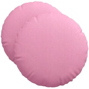 Seat Cushions 2 pcs Pink Ø50 x 19 cm Fabric vidaXL Seat Cushions 2 pcs Pink Ø50 x 19 cm Fabric vidaXL