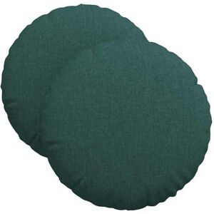 Seat Cushions 2 pcs Dark Green Ø40 x 13 cm Fabric vidaXL Seat Cushions 2 pcs Dark Green Ø40 x 13 cm Fabric vidaXL