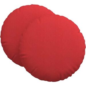 Seat Cushions 2 pcs Red Ø60 x 21 cm Fabric vidaXL Seat Cushions 2 pcs Red Ø60 x 21 cm Fabric vidaXL