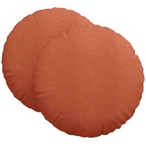 Seat Cushions 2 pcs Red Orange Ø 60 cm Corduroy Fabric vidaXL Seat Cushions 2 pcs Red Orange Ø 60 cm Corduroy Fabric vidaXL