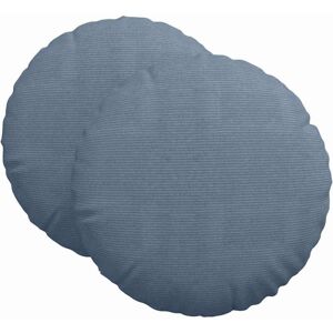 Seat Cushions 2 pcs Blue Ø 80 cm Corduroy Fabric vidaXL Seat Cushions 2 pcs Blue Ø 80 cm Corduroy Fabric vidaXL