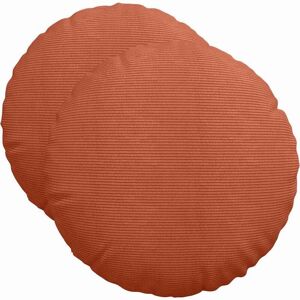 Seat Cushions 2 pcs Red Orange Ø 50 cm Corduroy Fabric vidaXL Seat Cushions 2 pcs Red Orange Ø 50 cm Corduroy Fabric vidaXL