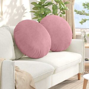 Seat Cushions 2 pcs Pink Ø 60 x 21 cm Velvet vidaXL Seat Cushions 2 pcs Pink Ø 60 x 21 cm Velvet vidaXL