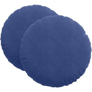Seat Cushions 2 pcs Police Blue Ø 60 x 21 cm Velvet vidaXL Seat Cushions 2 pcs Police Blue Ø 60 x 21 cm Velvet vidaXL