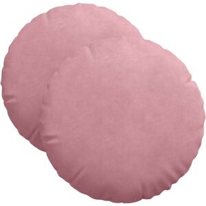 Seat Cushions 2 pcs Pink Ø 40 x 13 cm Velvet vidaXL Seat Cushions 2 pcs Pink Ø 40 x 13 cm Velvet vidaXL