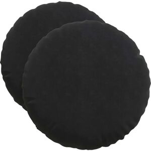 Seat Cushions 2 pcs Black Ø 50 x 19 cm Velvet vidaXL Seat Cushions 2 pcs Black Ø 50 x 19 cm Velvet vidaXL