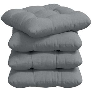 Seat Cushions 4 pcs Light Grey 45 x 45 x 12 cm Fabric vidaXL Seat Cushions 4 pcs Light Grey 45 x 45 x 12 cm Fabric vidaXL
