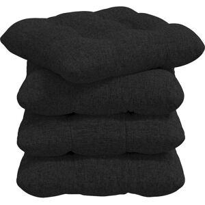 Seat Cushions 4 pcs Black 40 x 40 x 12 cm Fabric vidaXL Seat Cushions 4 pcs Black 40 x 40 x 12 cm Fabric vidaXL