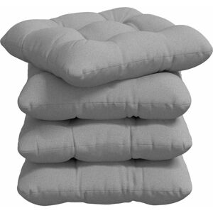 Seat Cushions 4 pcs Cloud Grey 40 x 40 x 12 cm Fabric vidaXL Seat Cushions 4 pcs Cloud Grey 40 x 40 x 12 cm Fabric vidaXL