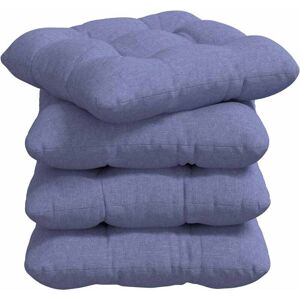 Seat Cushions 4 pcs Jeans Blue 40 x 40 x 12 cm Fabric vidaXL Seat Cushions 4 pcs Jeans Blue 40 x 40 x 12 cm Fabric vidaXL