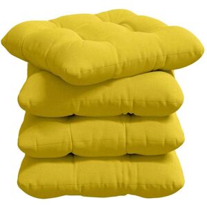 Seat Cushions 4 pcs Light Yellow 40 x 40 x 12 cm Fabric vidaXL Seat Cushions 4 pcs Light Yellow 40 x 40 x 12 cm Fabric vidaXL