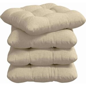 Seat Cushions 4 pcs Cream 40 x 40 x 12 cm Fabric vidaXL Seat Cushions 4 pcs Cream 40 x 40 x 12 cm Fabric vidaXL