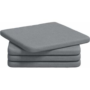 Seat Cushions 4 pcs Light Grey 40 x 40 x 3 cm Fabric vidaXL Seat Cushions 4 pcs Light Grey 40 x 40 x 3 cm Fabric vidaXL