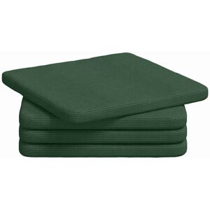 Seat Cushions 4 pcs Dark Green 40 x 40 x 3 cm Corduroy Fabric vidaXL Seat Cushions 4 pcs Dark Green 40 x 40 x 3 cm Corduroy Fabric vidaXL