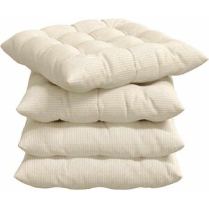 Seat Cushions 4 pcs Cream 40 x 40 x 6 cm Corduroy Fabric vidaXL Seat Cushions 4 pcs Cream 40 x 40 x 6 cm Corduroy Fabric vidaXL