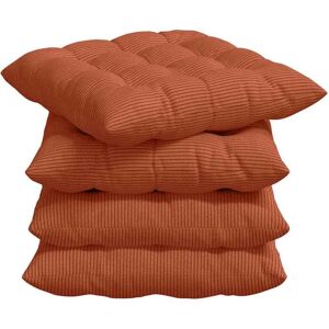 Seat Cushions 4 pcs Red Orange 40 x 40 x 6 cm Corduroy Fabric vidaXL Seat Cushions 4 pcs Red Orange 40 x 40 x 6 cm Corduroy Fabric vidaXL