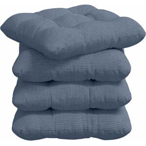 Seat Cushions 4 pcs Blue 45 x 45 cm Corduroy Fabric vidaXL Seat Cushions 4 pcs Blue 45 x 45 cm Corduroy Fabric vidaXL