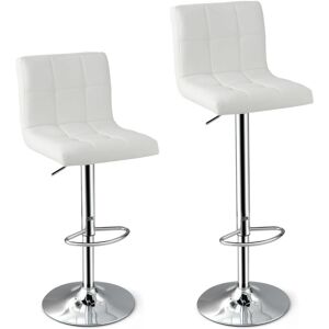 Costway - Set of 2 Bar Stool pu Leather Counter Height Chair 360° Swivel Adjustable Height Costway - Set of 2 Bar Stool pu Leather Counter Height Chair 360° Swivel Adjustable Height