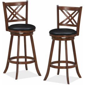 COSTWAY Set of 2 Bar Stools Counter Height Chair Pub 360 °Swiveling Upholstered Seat 29' COSTWAY Set of 2 Bar Stools Counter Height Chair Pub 360 °Swiveling Upholstered Seat 29'