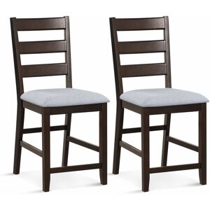 Costway - Set of 2 Bar Stools Counter Height Chair Pub Dining Chairs With Padded Seat Costway - Set of 2 Bar Stools Counter Height Chair Pub Dining Chairs With Padded Seat
