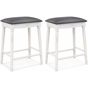 COSTWAY Set of 2 Bar Stools Dining Counter Height Chair Modern Upholstered Pub Stool 24” COSTWAY Set of 2 Bar Stools Dining Counter Height Chair Modern Upholstered Pub Stool 24”