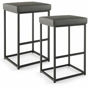 Costway - Set of 2 Bar Stools Dining Counter Height Chair Modern Upholstered Pub Stools Costway - Set of 2 Bar Stools Dining Counter Height Chair Modern Upholstered Pub Stools