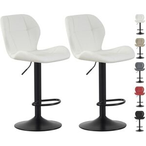 Mcc Direct - Set of 2 Bar Stools, Height Adjustable Swivel Barstools, Counter Stools with Backrest, Faux Leather Seat, Footrest and Metal Base for Mcc Direct - Set of 2 Bar Stools, Height Adjustable Swivel Barstools, Counter Stools with Backrest, Faux Leather Seat, Footrest and Metal Base for