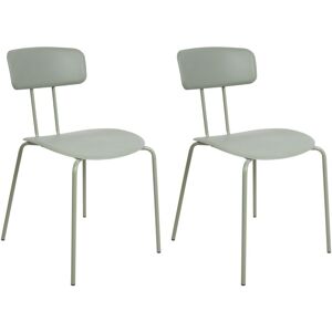 Beliani Set of 2 Light Green SIBLEY Dining Chairs - Dining Chairs Beliani Set of 2 Light Green SIBLEY Dining Chairs - Dining Chairs