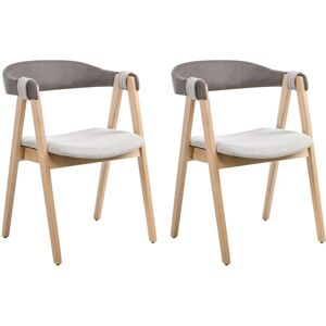 BELIANI Set of 2 Dining Chairs DAY Light Brown/ Taupe BELIANI Set of 2 Dining Chairs DAY Light Brown/ Taupe