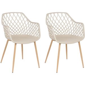 Beliani NASHUA Beige Synthetic Modern Dining Chairs - Dining Chairs Beliani NASHUA Beige Synthetic Modern Dining Chairs - Dining Chairs