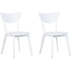Beliani White ROXBY Dining Chairs Set - Modern Armless MDF Beliani White ROXBY Dining Chairs Set - Modern Armless MDF