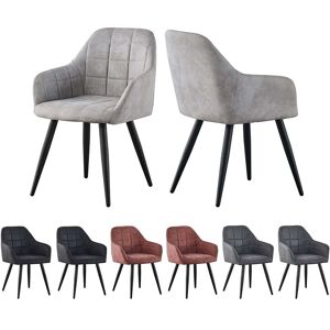 Mcc Direct - Set of 2 Faux Matte Suede Leather Dining Chairs Accent home & restaurants Adrian light grey Mcc Direct - Set of 2 Faux Matte Suede Leather Dining Chairs Accent home & restaurants Adrian light grey