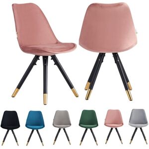LIFE INTERIORS Set of 2 Pink Sofia Ergonomic Modern Dining Chairs Upholstered in Velvet, Metal Legs with Gold End Tips LIFE INTERIORS Set of 2 Pink Sofia Ergonomic Modern Dining Chairs Upholstered in Velvet, Metal Legs with Gold End Tips