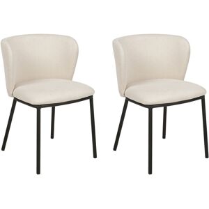 BELIANI Set of 2 Dining Chairs MINA Off-White BELIANI Set of 2 Dining Chairs MINA Off-White