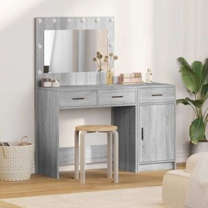 Dressing Table 2 pcs Grey 40 x 41 x 75 cm Engineered wood vidaXL Dressing Table 2 pcs Grey 40 x 41 x 75 cm Engineered wood vidaXL