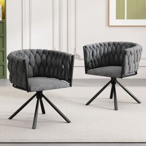 ABRIHOME Set of 2, Velvet Dining Chair, Single Light Luxury Living Room Bedroom Swivel Chair, Leisure Swivel Chair with Four Metal Support Legs, Grey ABRIHOME Set of 2, Velvet Dining Chair, Single Light Luxury Living Room Bedroom Swivel Chair, Leisure Swivel Chair with Four Metal Support Legs, Grey