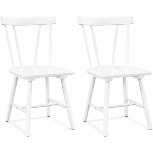 Costway - Set of 2 Windsor Dining Chairs Wooden Side Chair Armless Chairs W/Ergonomic Back Costway - Set of 2 Windsor Dining Chairs Wooden Side Chair Armless Chairs W/Ergonomic Back