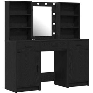 Dressing Table Set with Drawer 3 pcs Black oak 50 x 41 x 135 cm vidaXL Dressing Table Set with Drawer 3 pcs Black oak 50 x 41 x 135 cm vidaXL